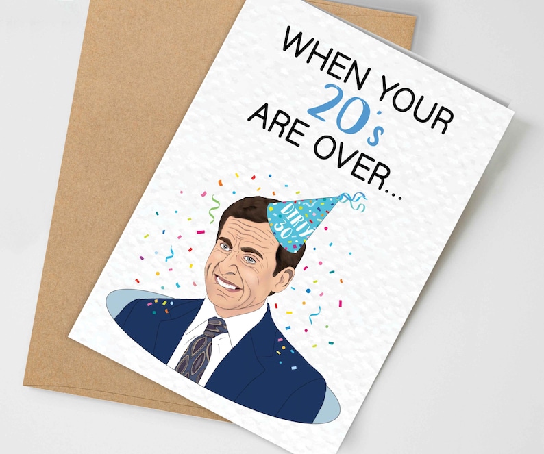 Funny 30th Birthday Cards, Michael Office Card, Turning 30 Gifts, When Your 20s Are Over, Gift for Coworker image 3