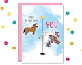 Funny 40th Birthday Card: Unicorn Pole Dancing for Mom, Aunt, Sister, Best Friend, Coworker, Turning 40 Birthday Gifts