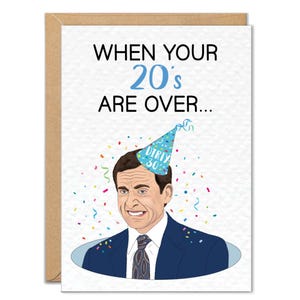 Funny 30th Birthday Cards, Michael Office Card, Turning 30 Gifts, When Your 20s Are Over, Gift for Coworker image 8