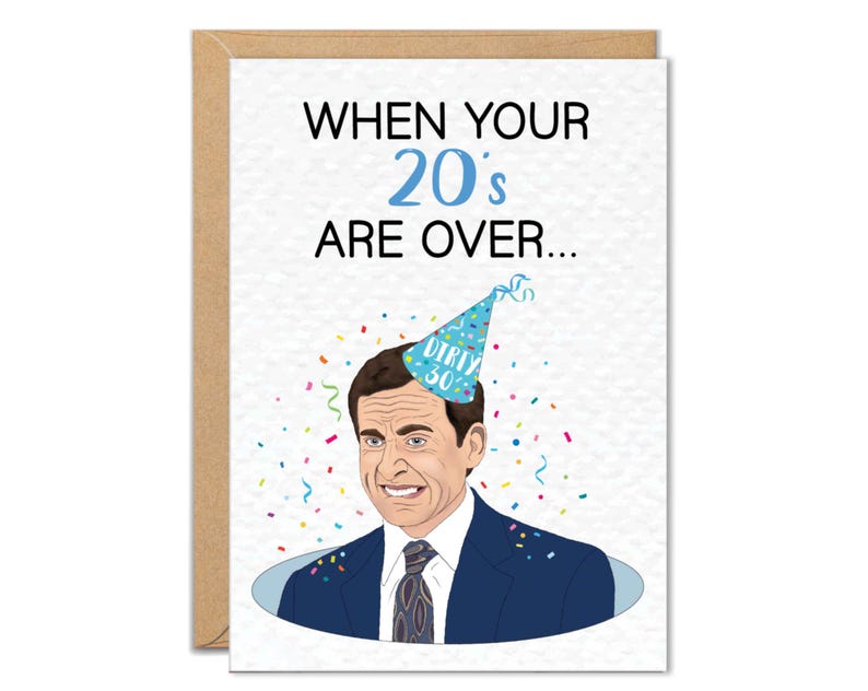 Funny 30th Birthday Cards, Michael Office Card, Turning 30 Gifts, When Your 20s Are Over, Gift for Coworker image 8
