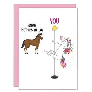 MIL Mother's Day Card, MIL Birthday Cards, Funny Card for Mother in Law, Mother-in-law Gifts, Unicorn Pole Dancing image 8
