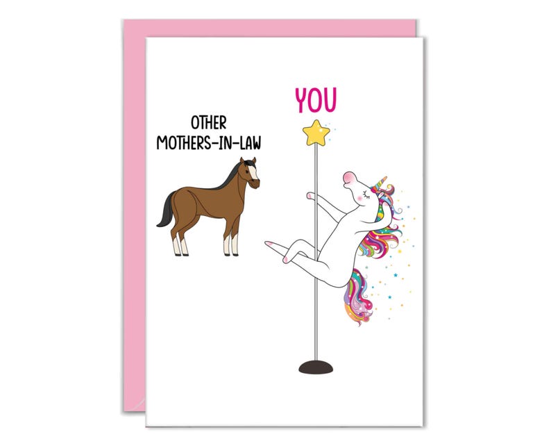 MIL Mother's Day Card, MIL Birthday Cards, Funny Card for Mother in Law, Mother-in-law Gifts, Unicorn Pole Dancing image 8