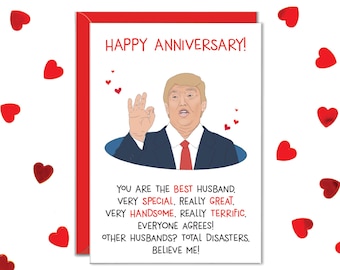 Best Husband Card, Funny Anniversary Cards for Husband, Trump Husband, Husband Anniversary Gift, Personalized Gifts for Husband, Unique Gift