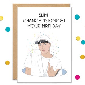 Cartões de aniversário engraçados para irmão, cartão de aniversário de rap e hip hop para homens, cartões de música pop para amigos, cartão de aniversário com poucas chances de eu esquecer seu aniversário