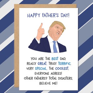 Carte Trump papa, carte Trump fête des pères, carte drôle pour papa, cartes fête des pères pour mari, carte personnalisée, meilleurs cadeaux pour papa, cadeaux pour papa
