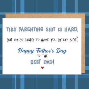 Cartes de fête des pères pour mari, carte de fête des pères pour papa pour femme, être parent, c'est difficile, cadeaux de fête des pères pour petit ami, cartes pour coparents