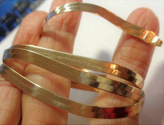 14k Herringbone Chain is Solid 14k Gold, Vintage … - image 3