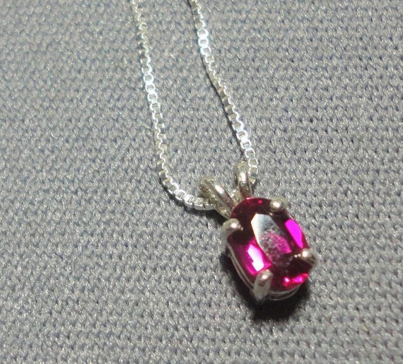 Ruby Pendant with a Vintage Faceted Ruby Jewel Se… - image 1