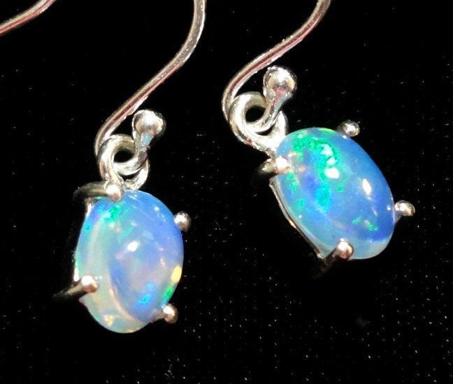 Opal Dangle Earrings Genuine Top Quality Cute Dainty Opal | Etsy