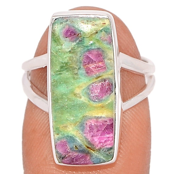 Ruby Fuchsite Sterling Silver Ring: Vertical Rect… - image 7
