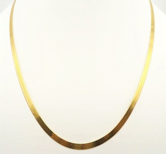 14k Herringbone Chain is Solid 14k Gold, Vintage … - image 6
