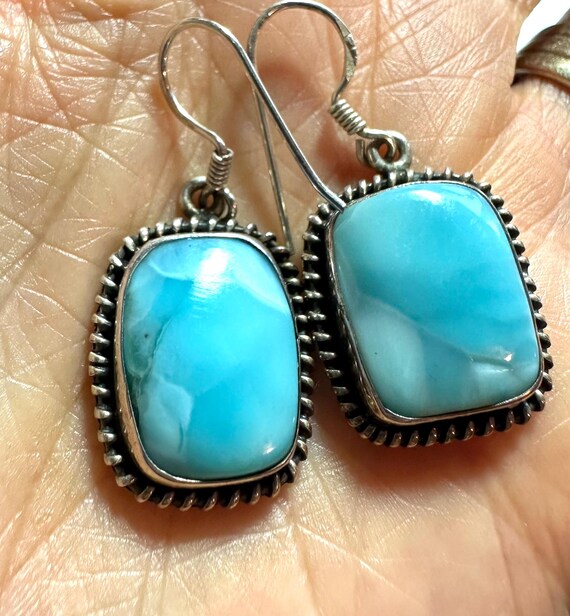 Texture Green Chalcedony Earrings Framed Sterling Silver Texture Green Chalcedony Earrings Framed Sterling Silver