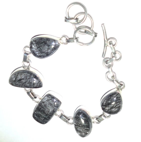 Tourmalated Quartz Bracelet, Black Tourmaline Ruti