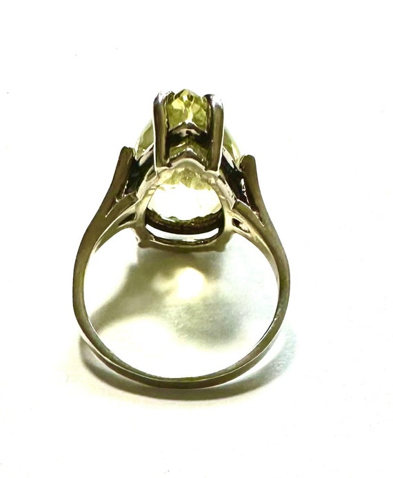 Vintage Pear Lemon Quartz Ring: Faceted Gem, Ster… - image 8