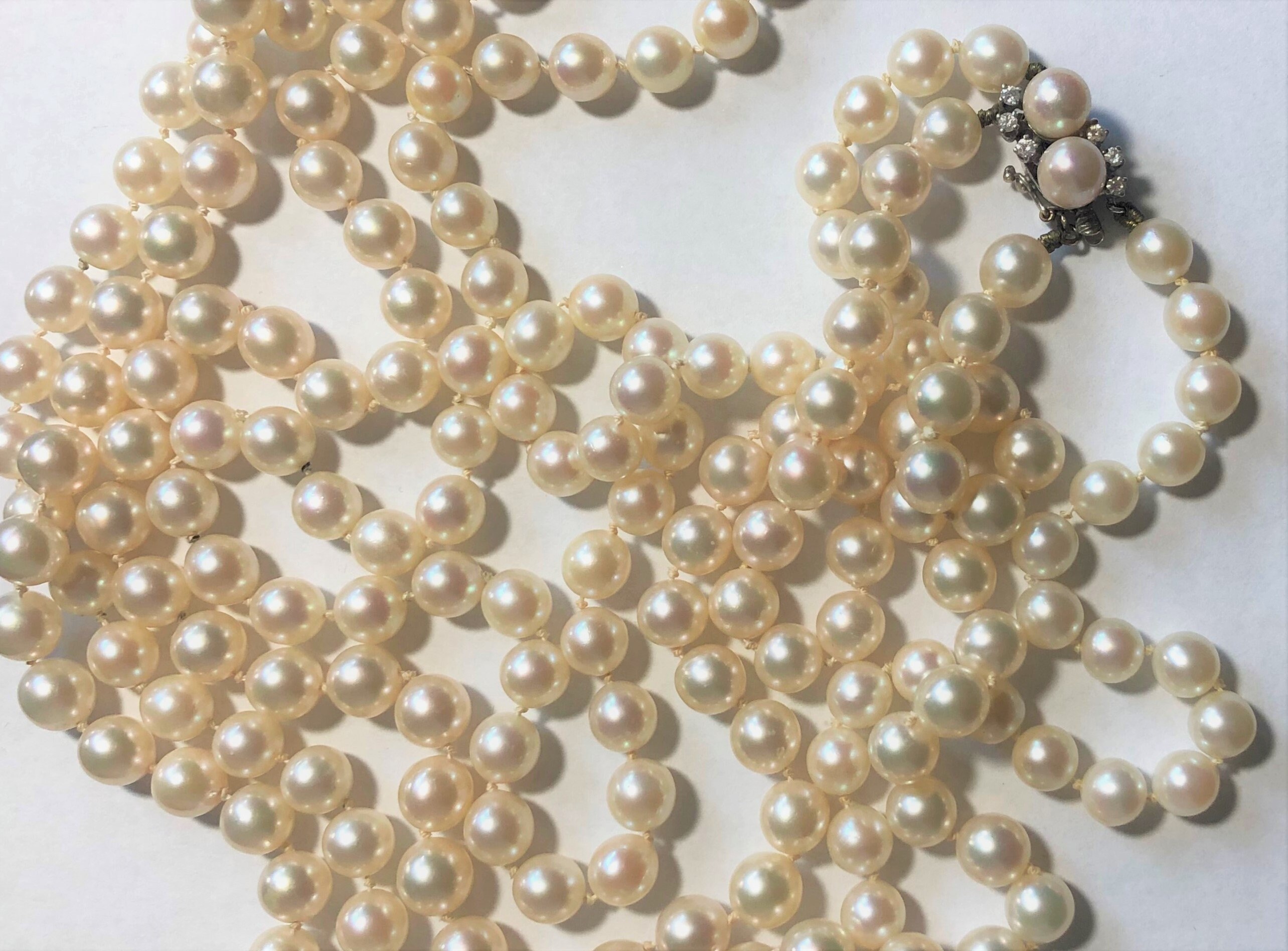 Pearl Necklace is Antique Opera Length 