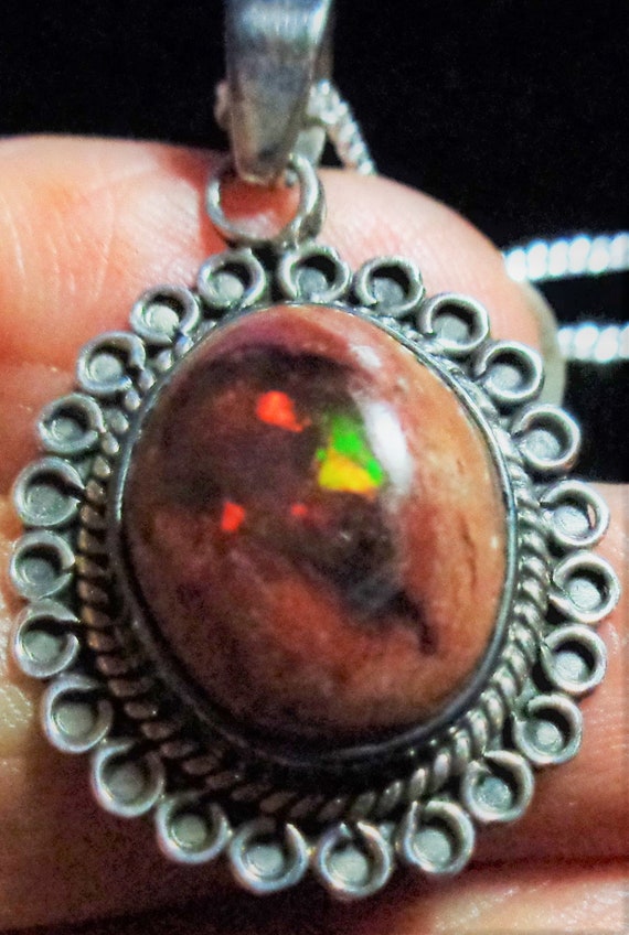 Mexican Fire Opal Pendant is a Rare Vintage High Q