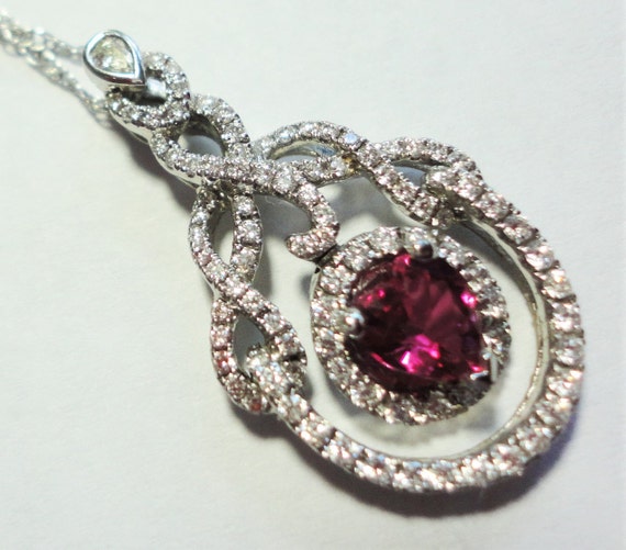 Ruby Heart Pendant is Antique 1920s Art Deco in 1… - image 3