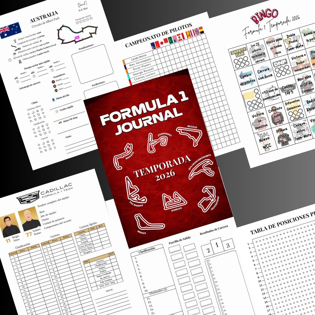 F1 Racing Diary 2026 / F1 Race Journal / F1 Digital Planner / F1 Racing ...