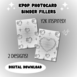 Y2K Hearts KPOP Fotokartenbinder/Platzhalter | DIGITALER DOWNLOAD | Kpop Sammlung Lieferungen