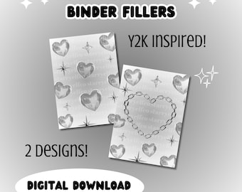 Y2K Hearts KPOP photocard binder fillers/placeholders | DIGITAL DOWNLOAD | Kpop Collection Supplies