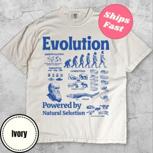 Vintage Evolution Science Tee shirt, Funny Natural Selection Graphic T-shirt, Retro Biology Tshirt, Intellectual Darwinism 90s Y2K Style Top