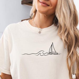 Cute Comfy Coastal Vibes shirt Gift For Girls | Summer Vacation Boho Tshirt For Women | Sailing at open Sea | Marine Nautical Look for All