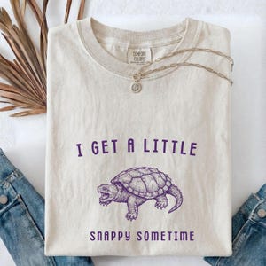 Common Snapping Turtle Shirt, Funny Animal Meme Tee, Silly Moody Amphibian T-shirt, Unhinged Hilarious Tortoise Tshirt