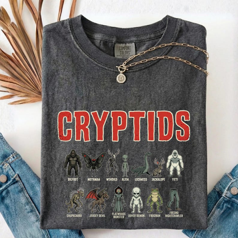 Aesthetic Cryptids Shirt for Boys | Mythical Creature Tee - Frogman ...