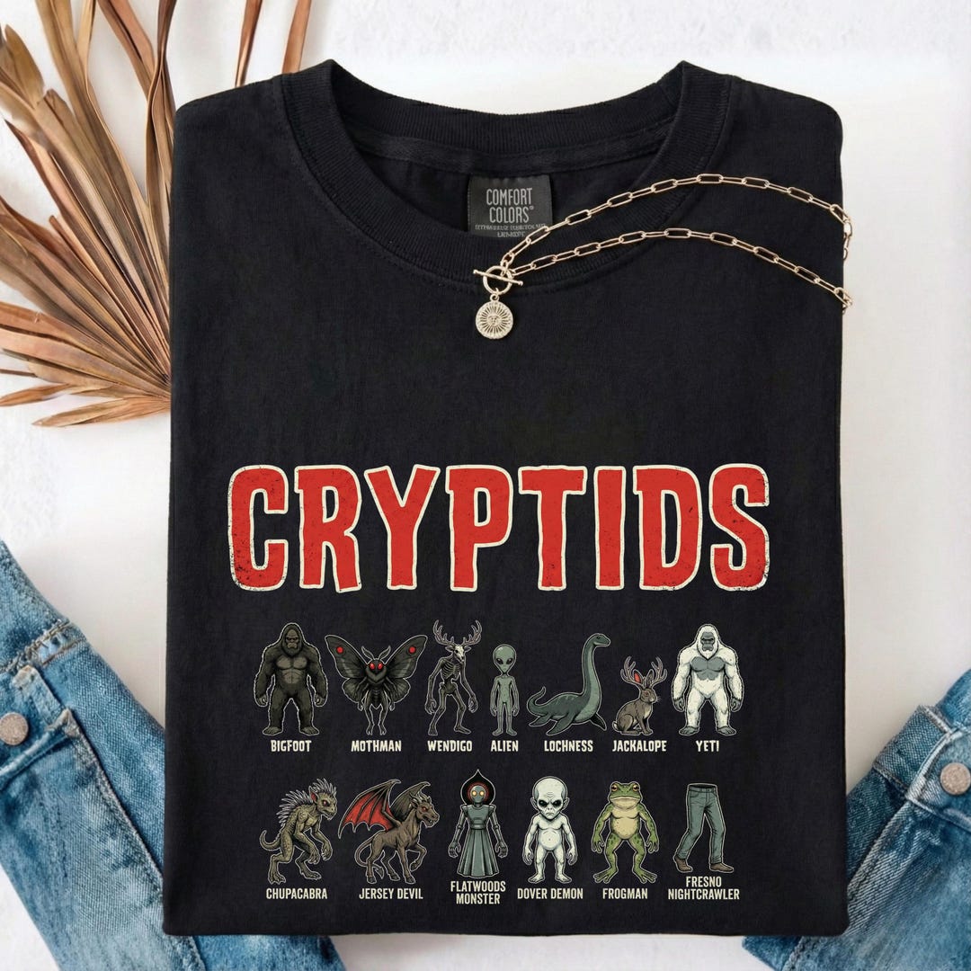 Aesthetic Cryptids Shirt for Boys | Mythical Creature Tee - Frogman ...