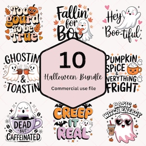 Halloween PNG Bundle: Spooky Ghost Clipart for Sublimation (Digital Download)