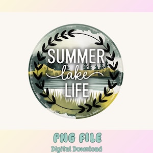 Summer Lake Life Retro Png Design, Spring Outdoors Sublimation Digital Download, Trendy Summer Lake Camping Digital Design