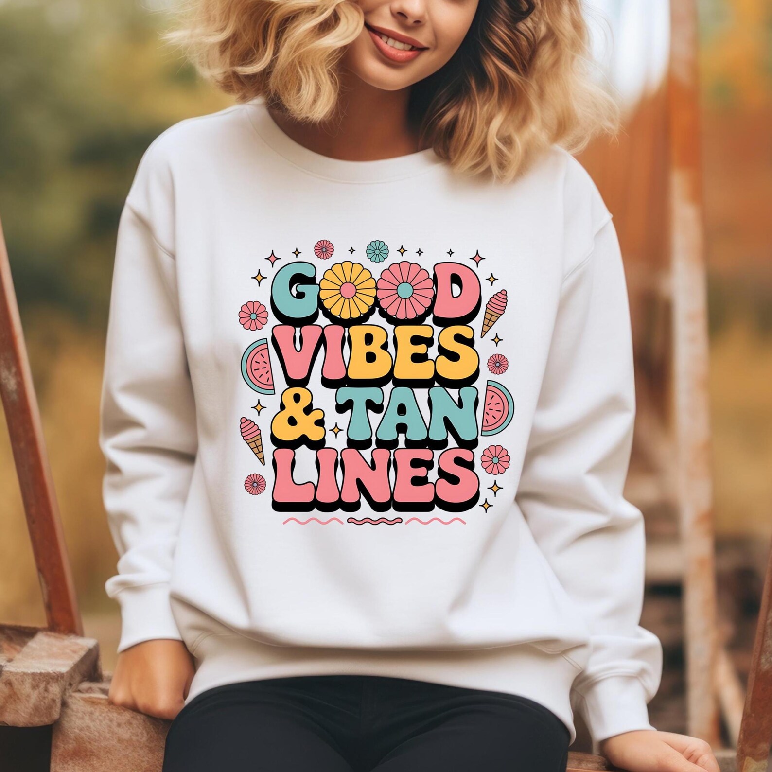 Good Vibes and Tan Lines PNG, Summer Png, Retro Sunshine Digital ...