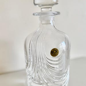 Vintage RCR Crystal Decanter: Italian Lead Crystal Wave Cut Barware