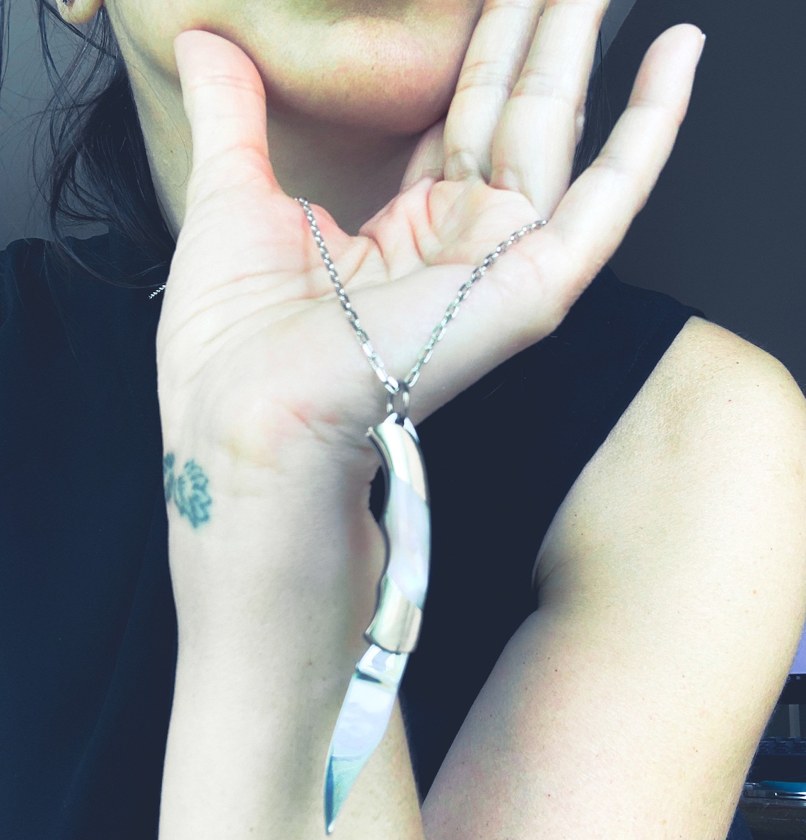 Pocket Knife Necklace Hidden Knife Necklace Hidden Blade Etsy