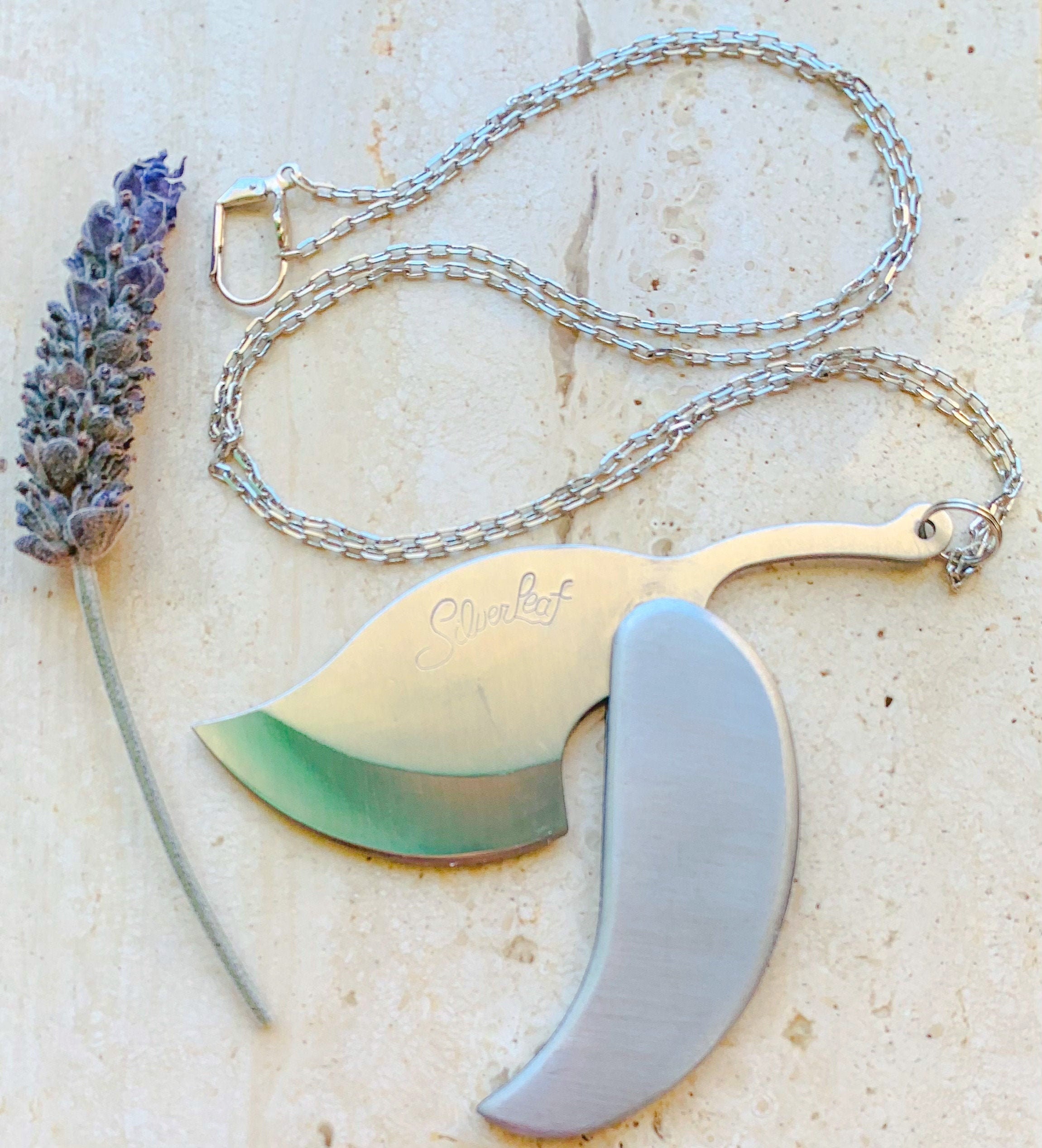 Pocket Knife necklace Hidden blade necklace Leaf necklace Etsy