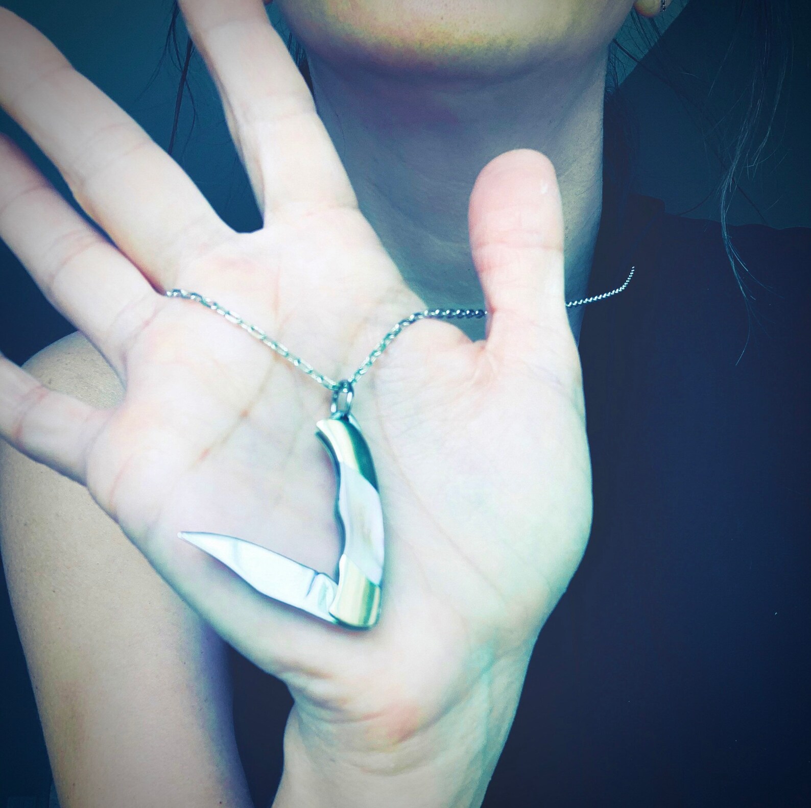 Pocket knife necklace Hidden knife necklace Hidden Blade Etsy