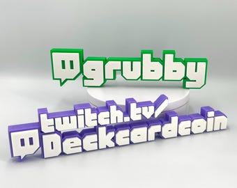 Custom Streamer Desk Nameplate: 3D Printed Gamer Tag Sign