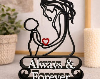 Mother & Child Sculpture - Minimalist Line Art Statue - Mum Gift for Christmas, Birthday, Baby Shower or Mother’s Day - Modern Decor