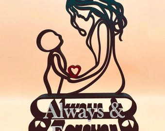 Mother & Child Sculpture - Minimalist Line Art Statue - Mum Gift for Christmas, Birthday, Baby Shower or Mother’s Day - Modern Decor