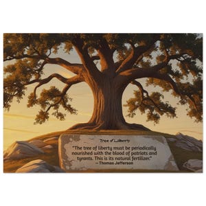 Thomas Jefferson &quot;Tree of Liberty&quot; Quote Wood Print Wall Art