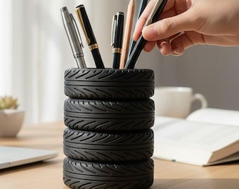 Tire Stack Desk Organiser – Pen Holder – Tool Holder – Mechanic Desk Accessory – Car Lover Gift – Office Desk Organiser