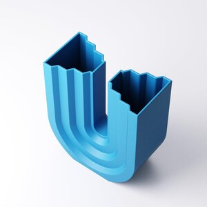 U Shape Arch Vase Modern Minimalist Vase Scandinavian Home Decor Japandi Decorative Vase Geometric 3D Printed Vase Contemporary Shelf Decor image 3