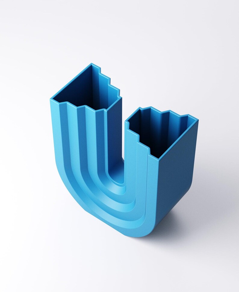U Shape Arch Vase Modern Minimalist Vase Scandinavian Home Decor Japandi Decorative Vase Geometric 3D Printed Vase Contemporary Shelf Decor image 3