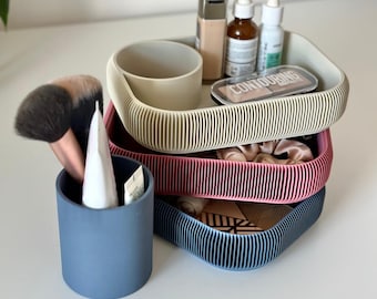 Stackable Makeup Organiser Bathroom Vanity Storage Skincare Cosmetic Holder Desk Organiser