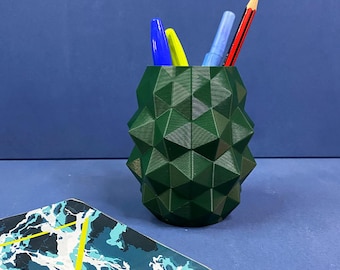 Poly Pen Holder Desk Organizer Modern Geometric Pencil Cup Office Desk Accessory Minimalist Pencil Holder Home Office Decor