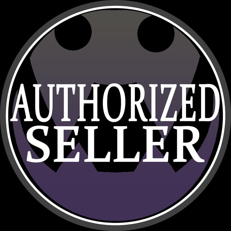 May include: A circular graphic with the words "AUTHORIZED SELLER" in white, set against a dark background. The design features a stylized face shape in shades of gray and purple, framed by a white and gray border.