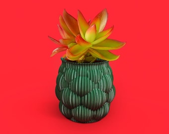 Modern Berry Planter Pot Textured 3D Printed Plant Pot with Drainage Holes Minimalist Indoor Planter