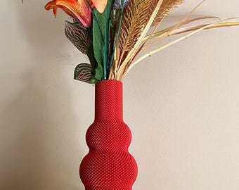 Abstract 3D Printed Vase Modern Decorative Flower Vase Minimalist Home Decor Elegant Centerpiece