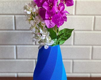 Modern Decorative Flower Vase Geometric Sculptural 3D Printed Vase Minimalist Home Decor