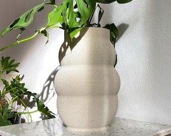Large Contemporary Flower Vase Modern 3D Printed Sculptural Vase Minimalist Living Room Decor